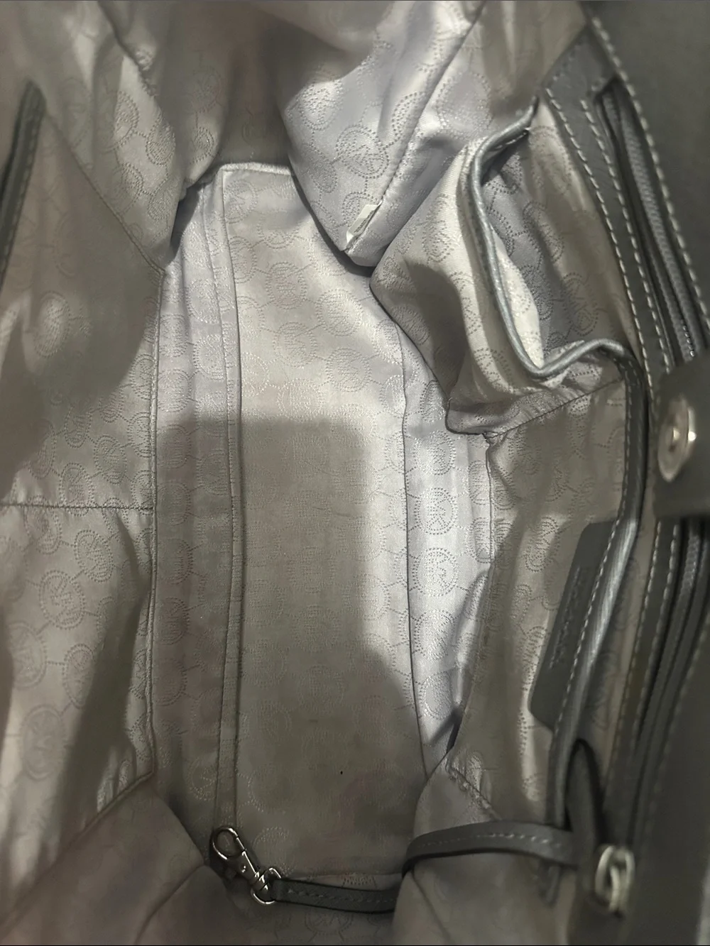 Michael Kors Taupe Saffiano Leather Satchel with Detachable Strap
